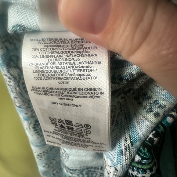 Brooks Brothers 346 Dress Sz 10‎ Dress Linen Blue Paisley Pattern Sleeveless - Picture 5 of 7